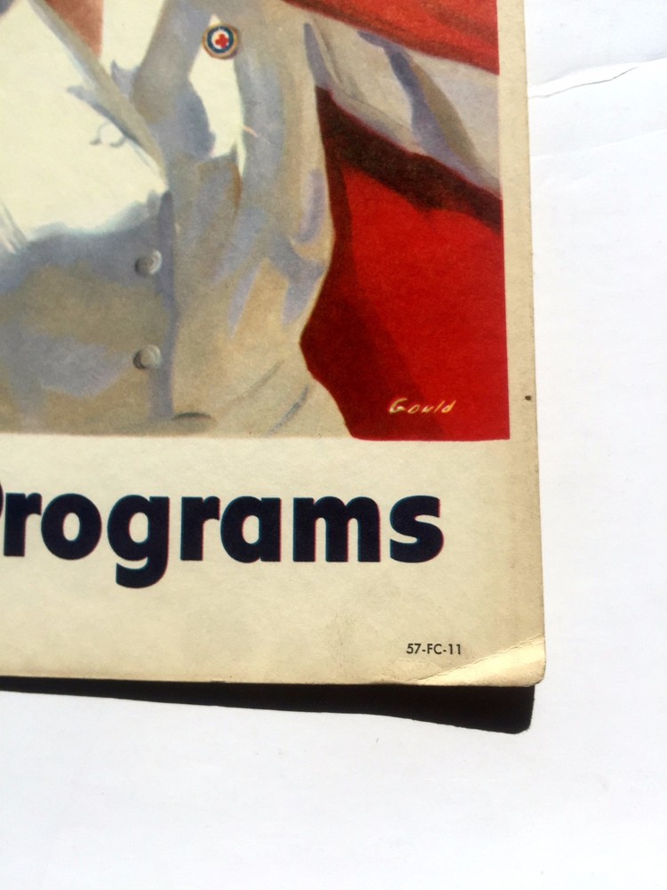 1950s Red Cross Recruiting Sign -- Join Serve thru Ten Service Programs