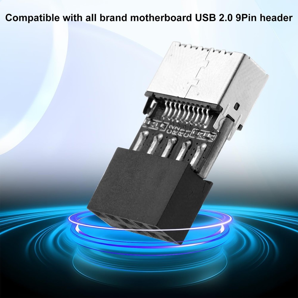 USB 2.0 to USB 3.2 Gen 1 Header Adapter Front Panel Connector Motherboard 9Pin t