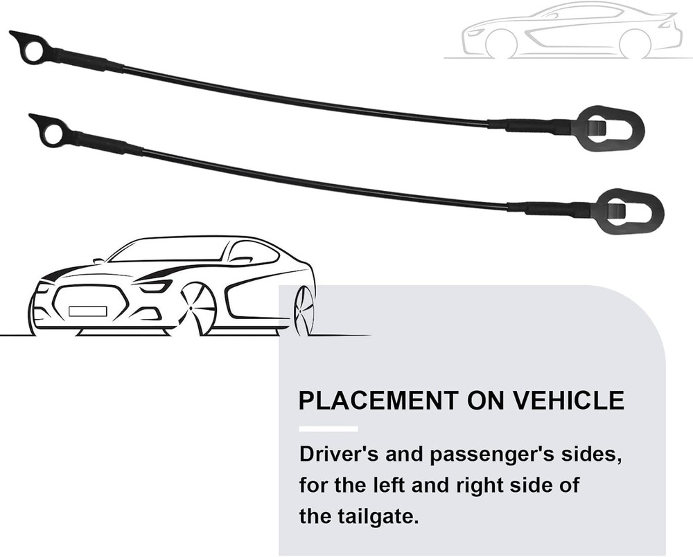 Pair Rear Tailgate Cables Lift Gate Support Straps Compatible with 1994-2002 Ram