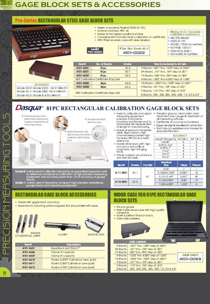 .350" RECTANGULAR GAGE BLOCK GRADE 2/A+/AS 0 (4101-0769)