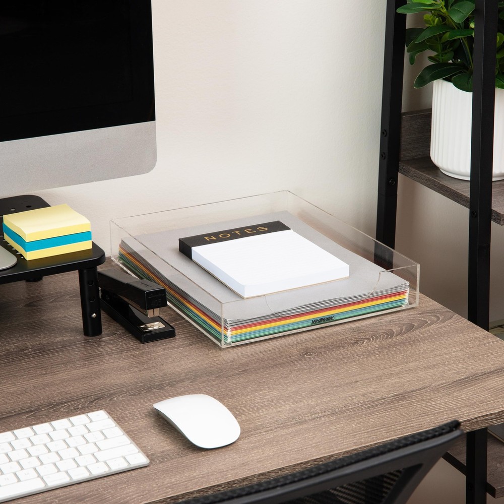 Tray, Desktop Organizer, File Storage, Modern, Office, Acrylic, Clear