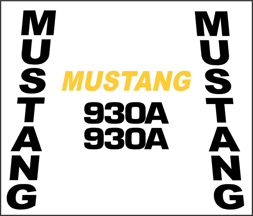 Replacement Mustang loader 920 921 930A 940 960 decal / sticker kit