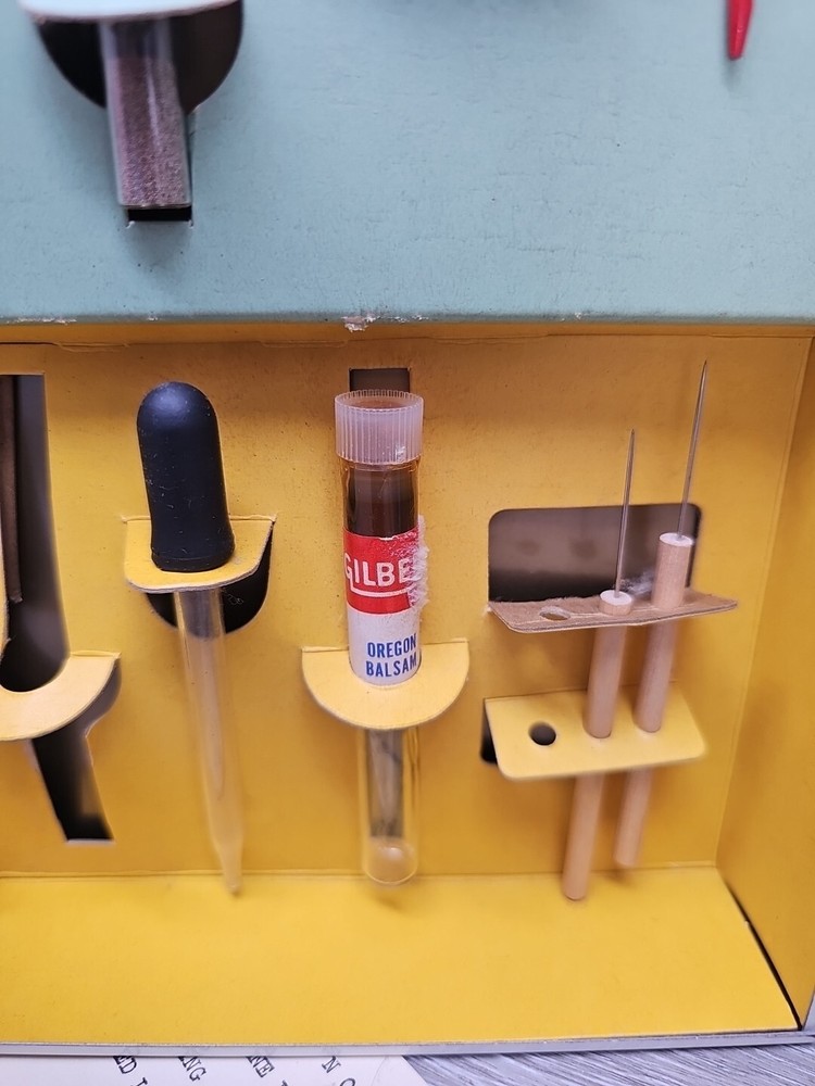 GILBERT Microscope & Lab Set in metal case incomplete