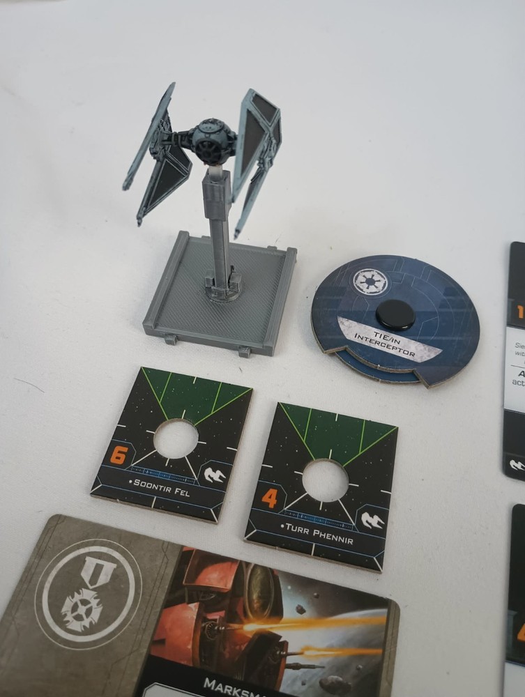 Star Wars X wing Miniatures TIE Interceptor 2.0 upgraded