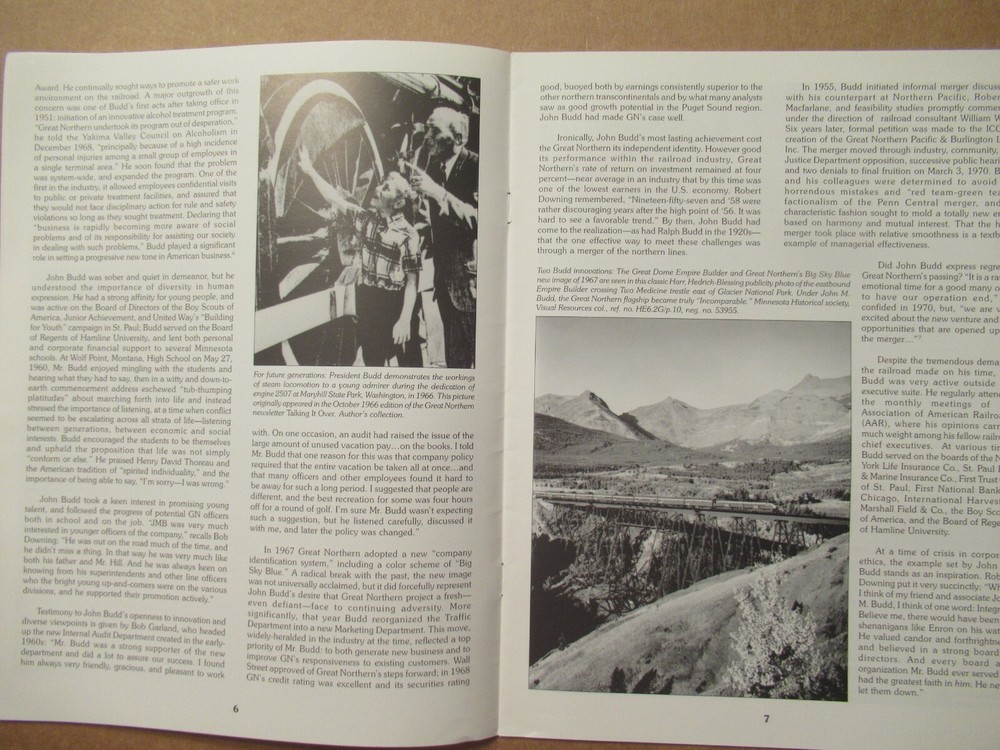 Great Northern Reference Sheet 318 John M. Budd