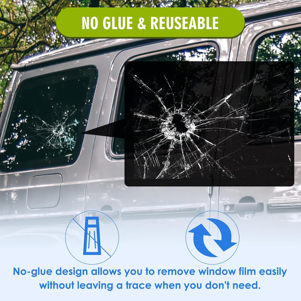 7.5" Broken Glass Decal - 3 Pack Waterproof Reusable Broken Screen Prank Sticker