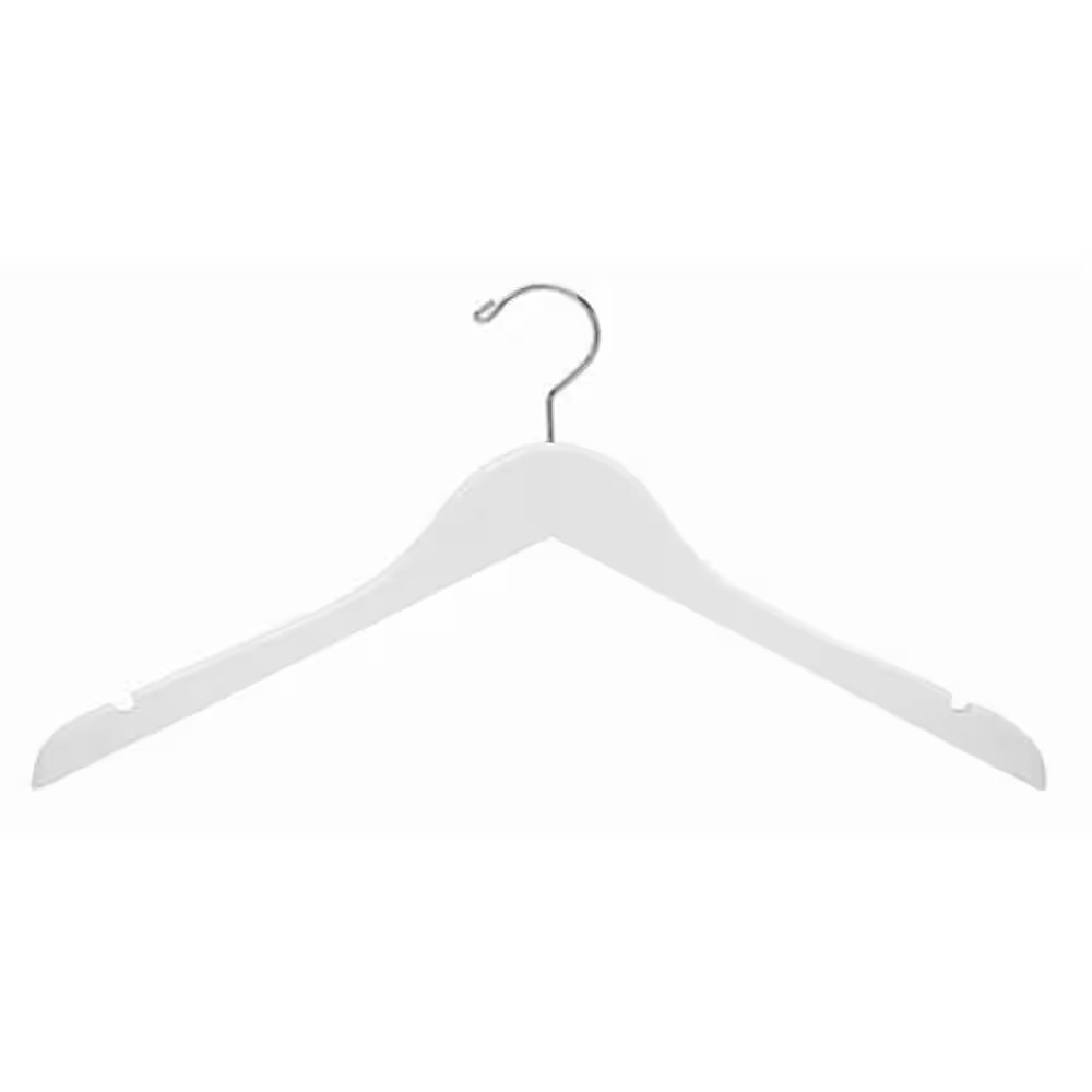 White Wood Hangers 25-Pack
