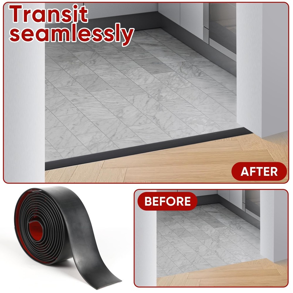 Floor Transition Strip 2" Width Self Adhesive Flat Vinyl Flooring Transitions...