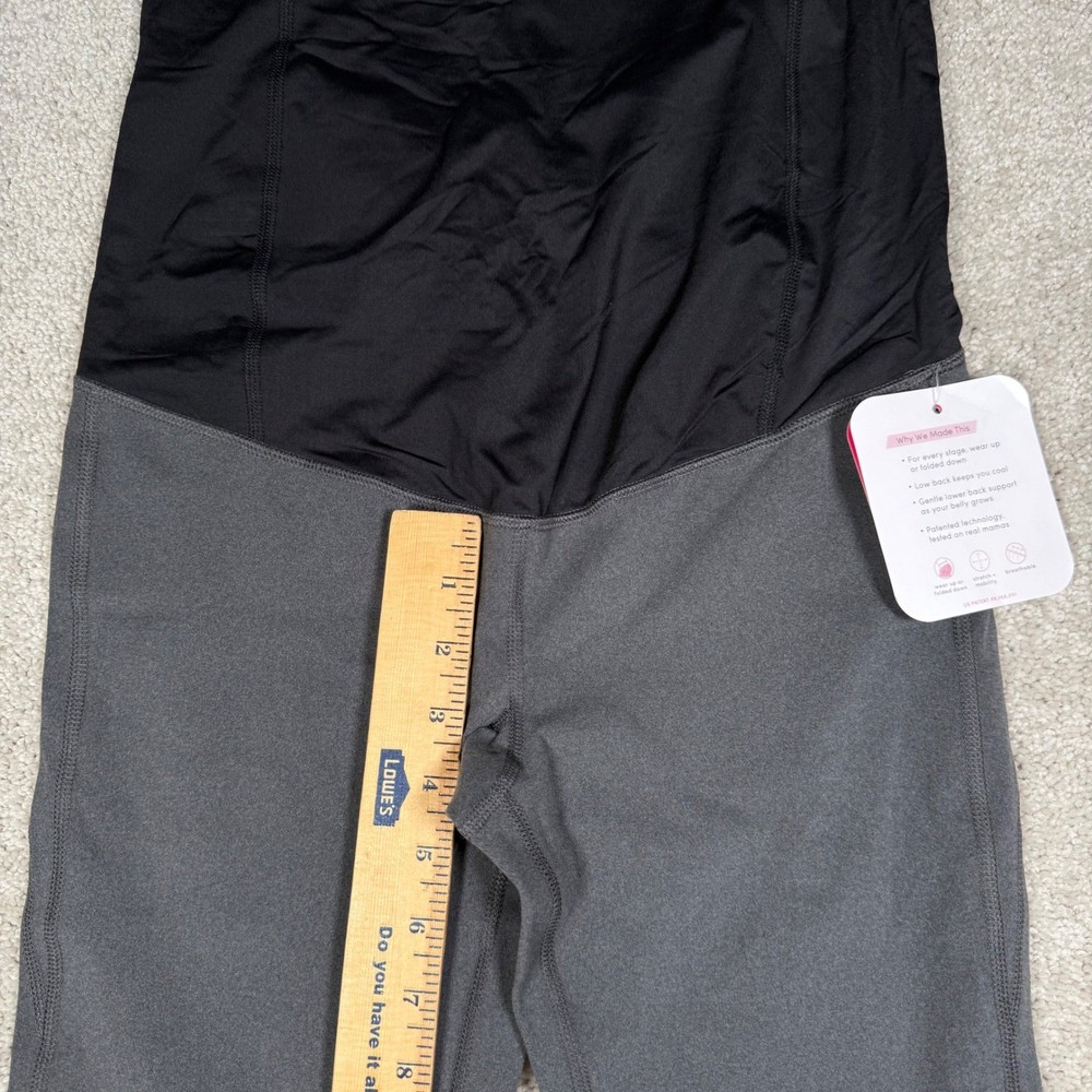 Isabel Maternity Active Capri Pants Crossover Panel Gray Women's Size M