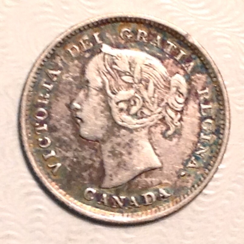 1891 Canada VIctoria Five 5 Cents cd -