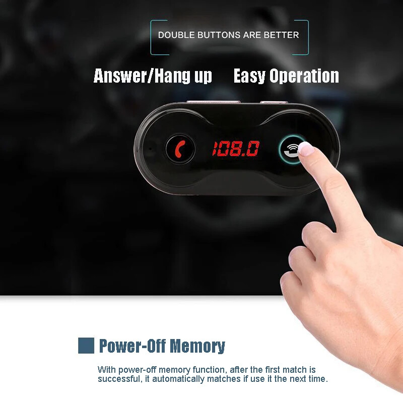 Car Audio Wireless Bluetooth FM Transmitter MP3 Player USB Car Charger Adapter