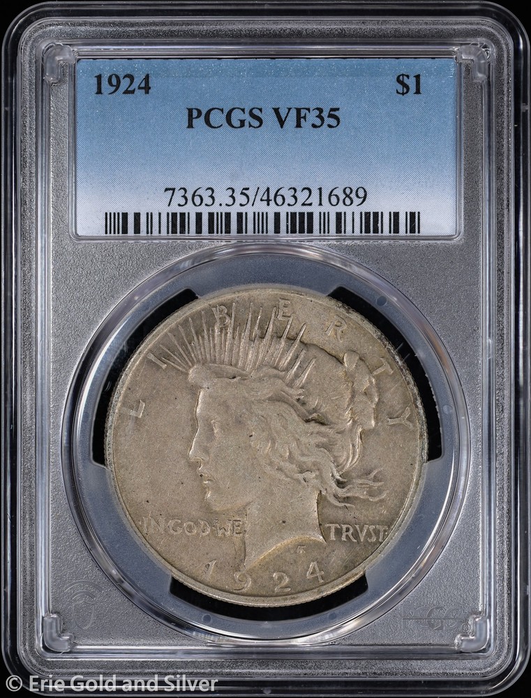 1924-P $1 Peace Silver Dollar PCGS VF 35