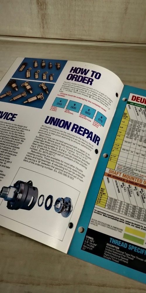 1986 DEUBLIN engineering catalog 869 rotating unions C3