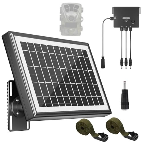 Solar Panel for Trail Camera, Solar Battery Charger with Controller and 6W