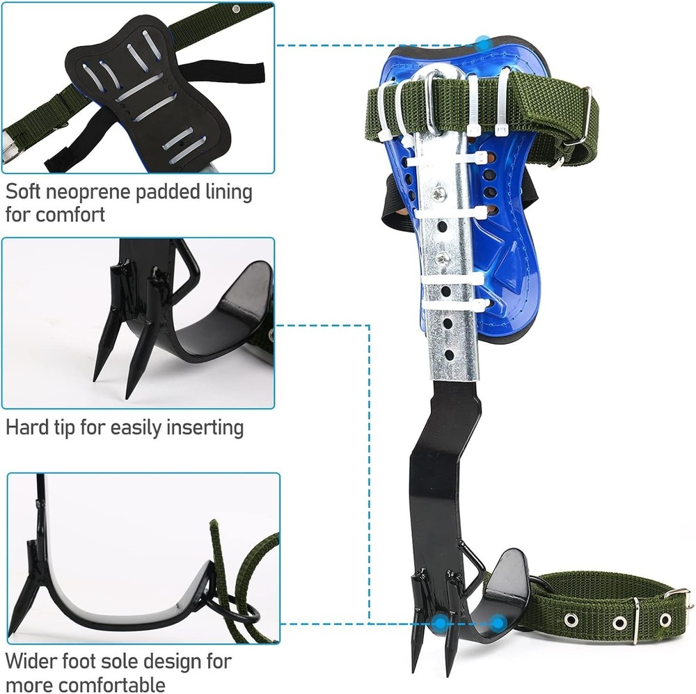 Climbing Spike, Adjustable Tree Climbing Step Gear with Extra Multi-Functiona...