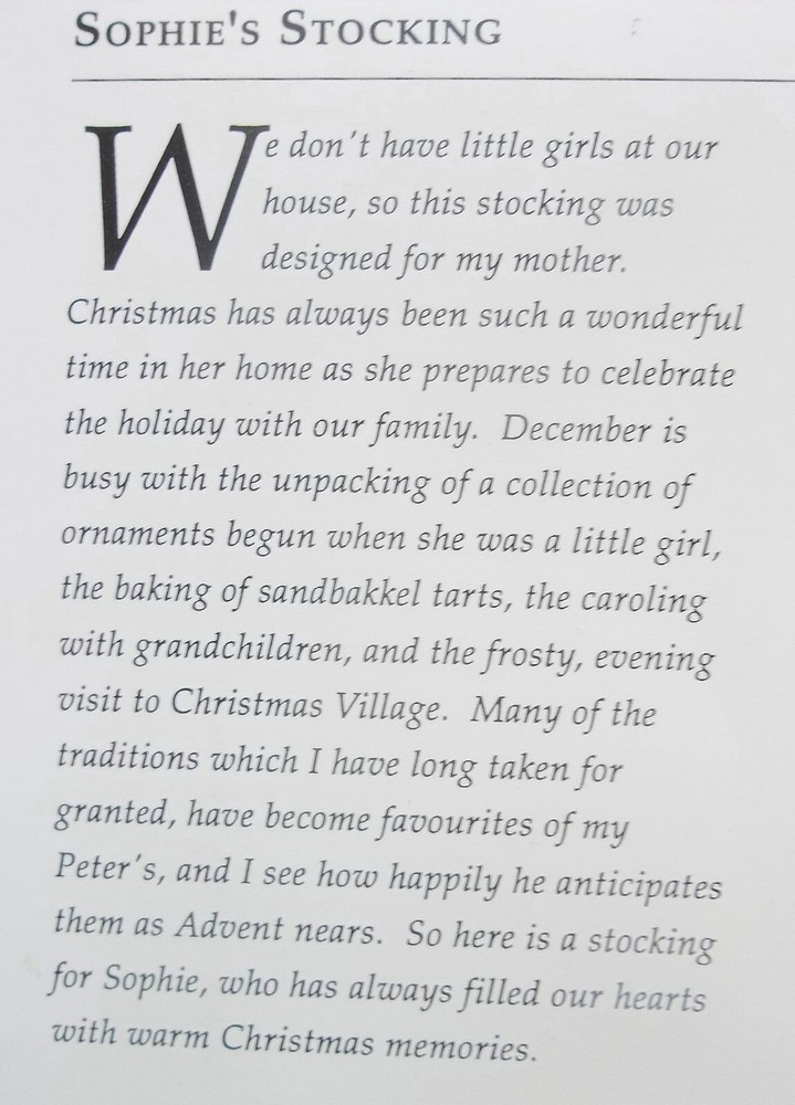 Shepherd's Bush Cross Stitch Pattern Leaflet: SOPHIE'S STOCKING
