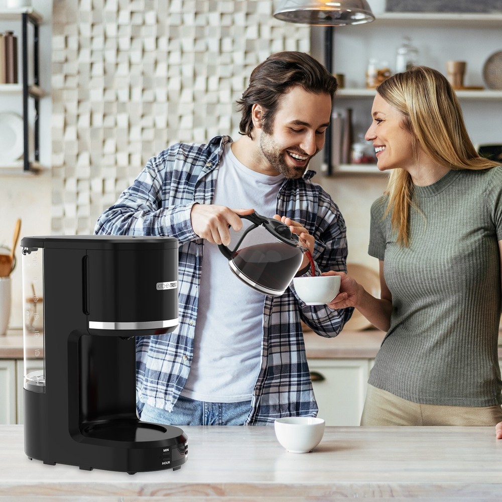 12-Cup Programmable Coffee Maker Removable Water Reservoir Drip Coffee Maker