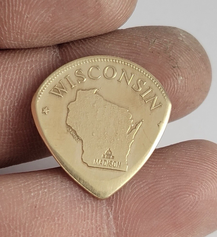 Wisconsin Guitar Pick. Handmade. Ships Today!