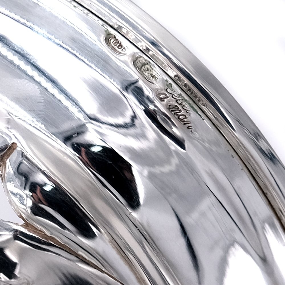 Italian Solid Silver Chiseled and Perforated Bowl