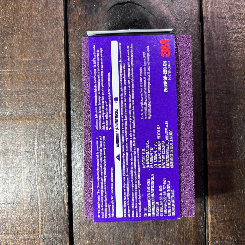 3M 220 Grit Dust Channeling Sanding Sponge