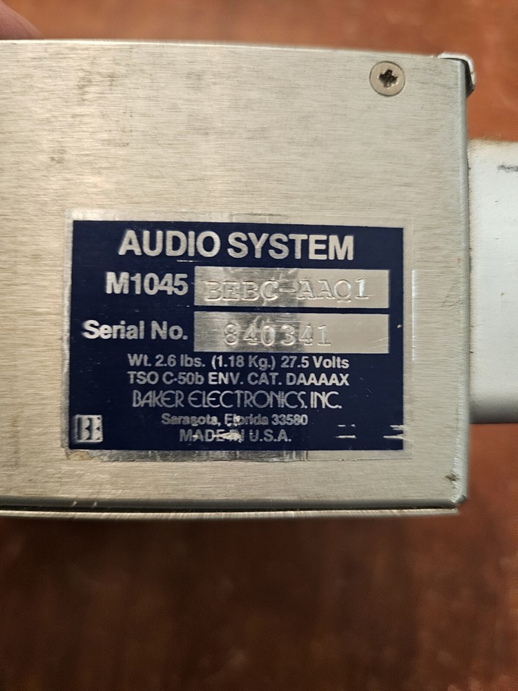 Baker Electronics M1045 Audio Control System M1045-BEBC-AAO1 Aviation Panel