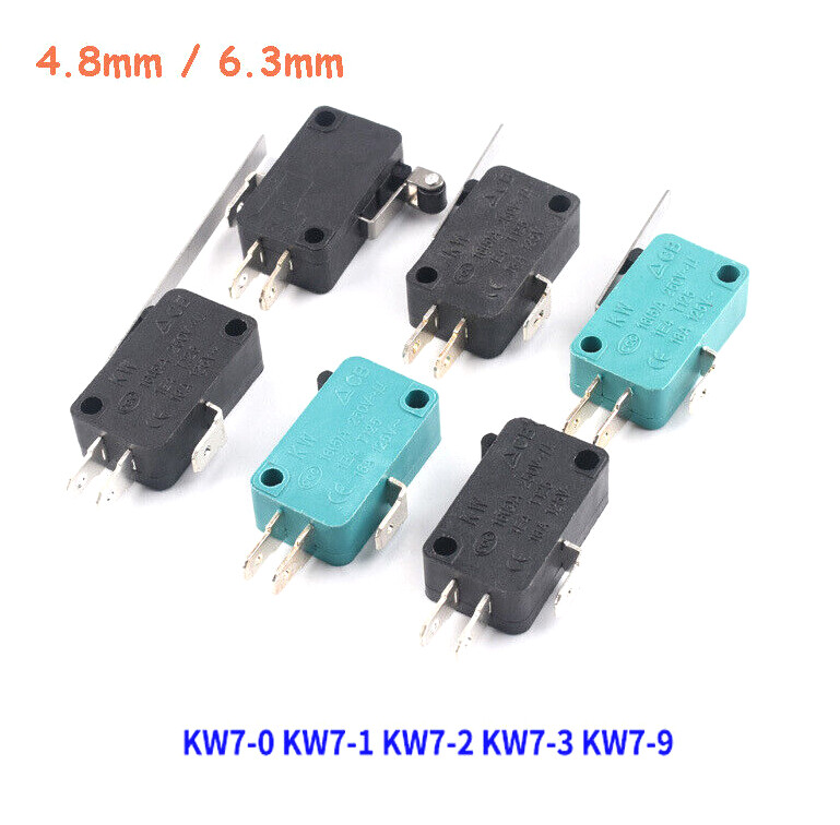 Micro Limit Switch SPDT Microswitch Roller Lever Arm Actuator 4.8mm 6.3mm Pin