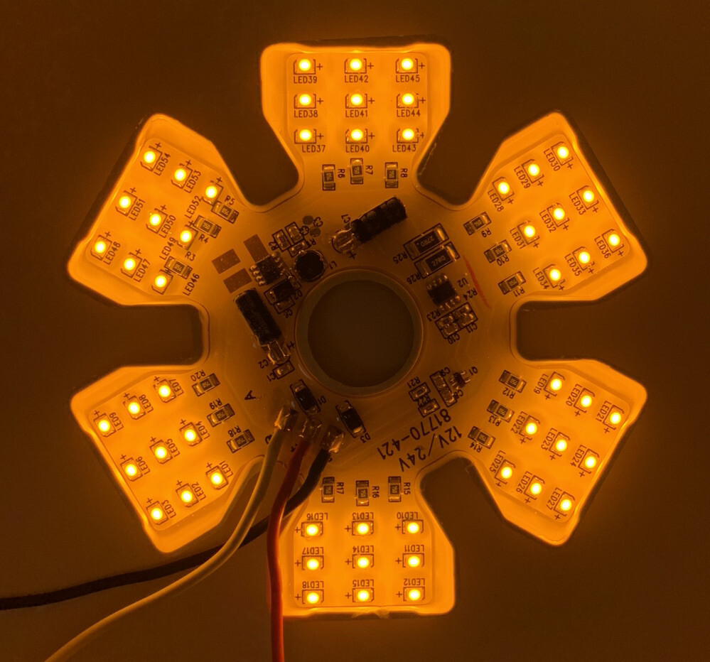 Amber 54 LED Dual Function Air Cleaner Light For Peterbilt Kenworth Freightliner