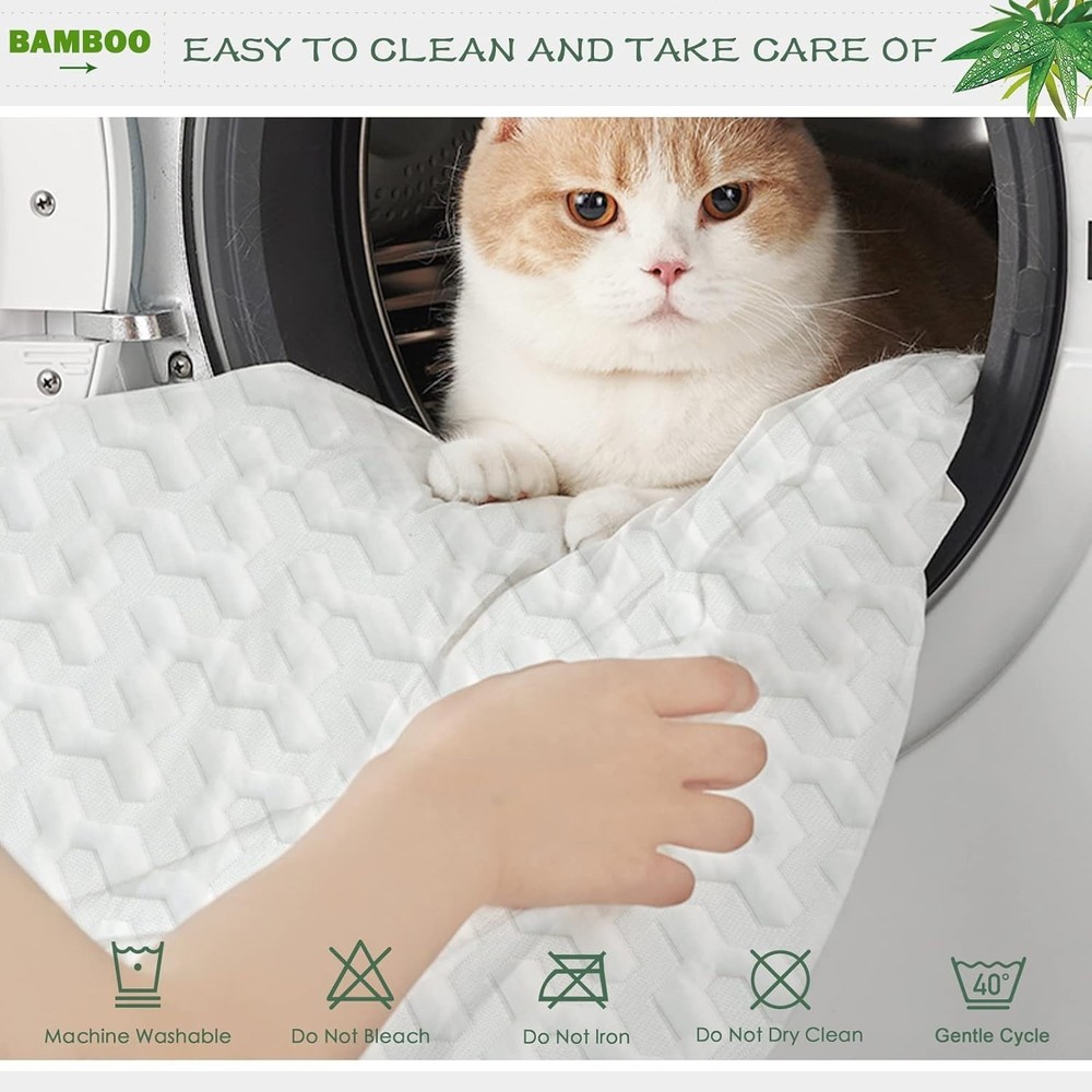 Deep Pocket Twin Waterproof Mattress Protector - Rayon Bamboo & Machine Washable