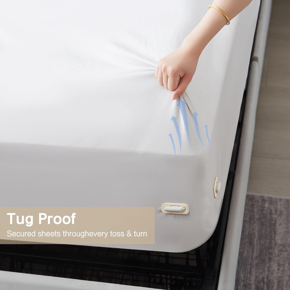 Bed Sheet Holders with Fitted Lock Straps, Keep Sheets in Place Firm & Tight,...