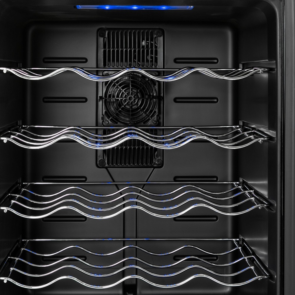 Black Wine Fridge 48L 20-Bottles Small Wine Cooler Rectangular Wine Cellar 110V