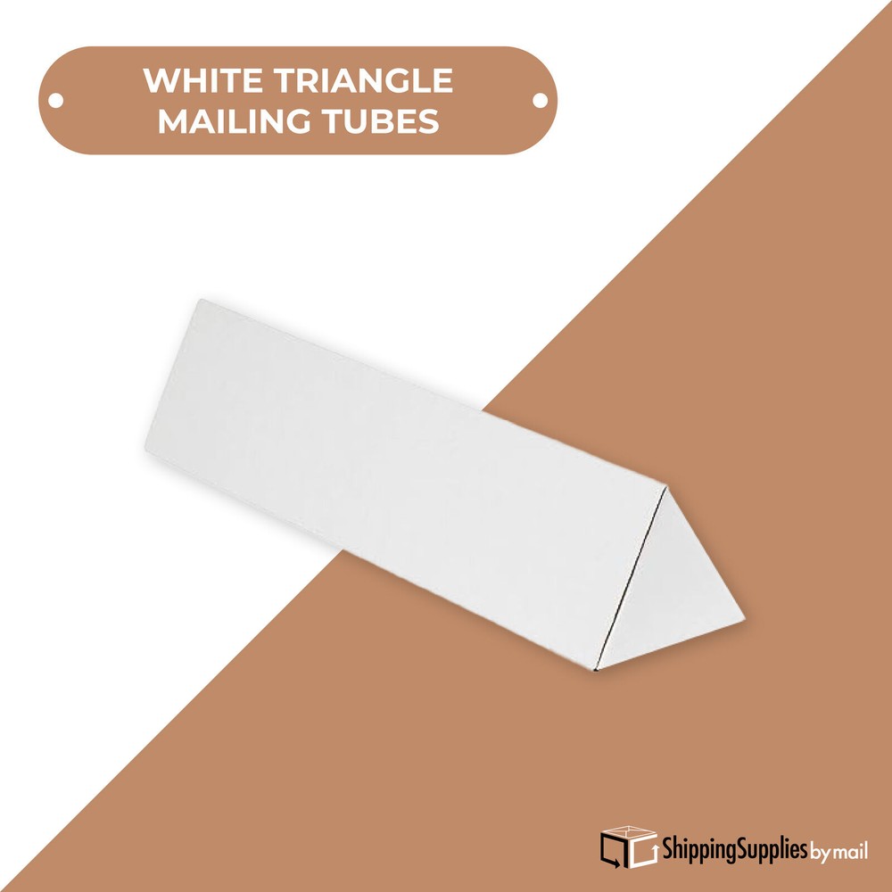 2 x 18 1/4" White Triangle Mailing Tubes ECT-32B 50/Case
