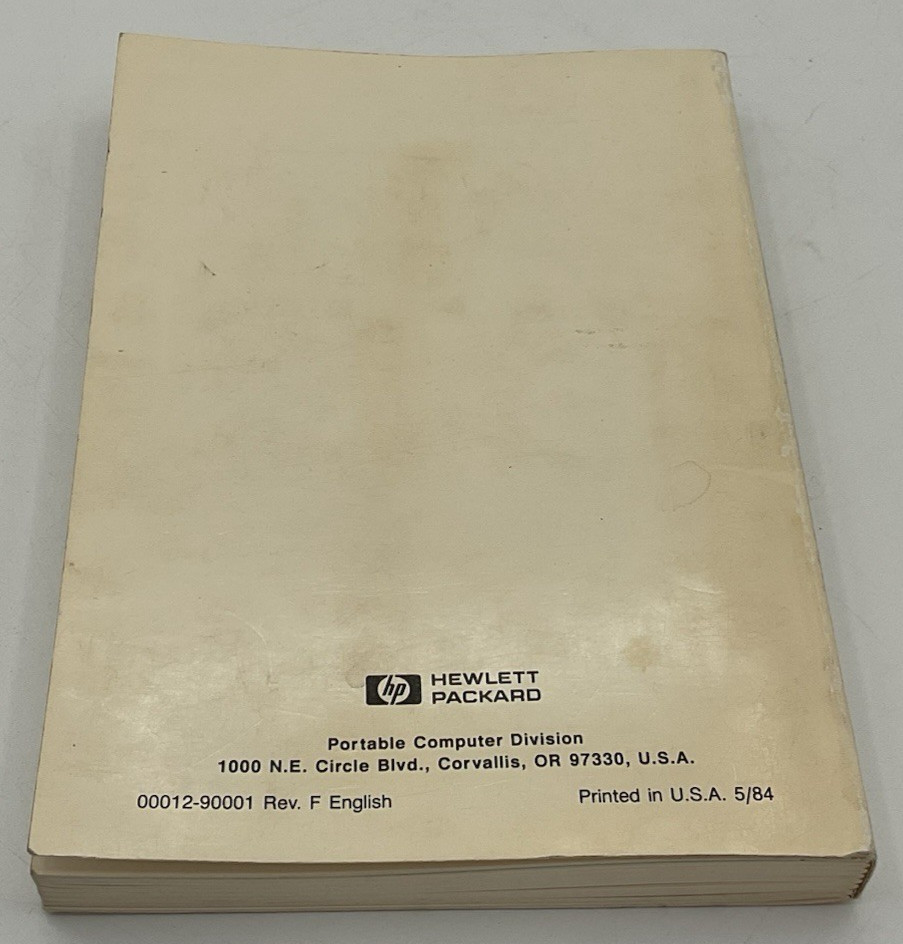 Hewlett Packard HP-12C Owner's Handbook And Problem-Solving Guide 5/84