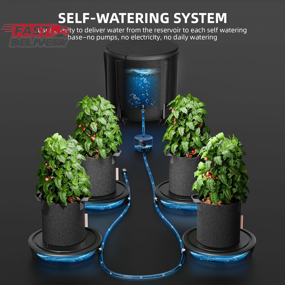 Spider Farmer Gravity-Fed Self-Watering System, 4-Pack Auto Watering System with