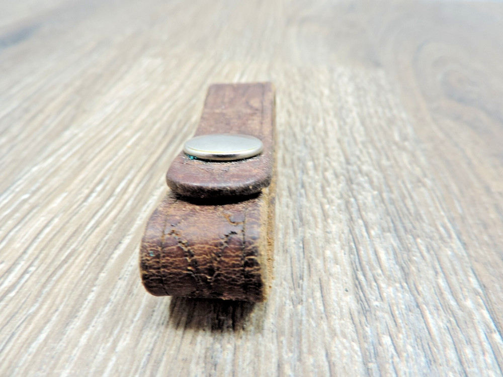 Brown Leather Tooled Duty Belt Retainer 2.25"