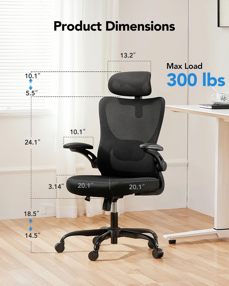Ergonomic Office Chair High Back Computer Desk with Adjustable Lumbar Support