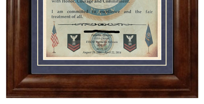 MC-BEST: NAVY Sailor's Creed Framed Matted PERSONALIZED