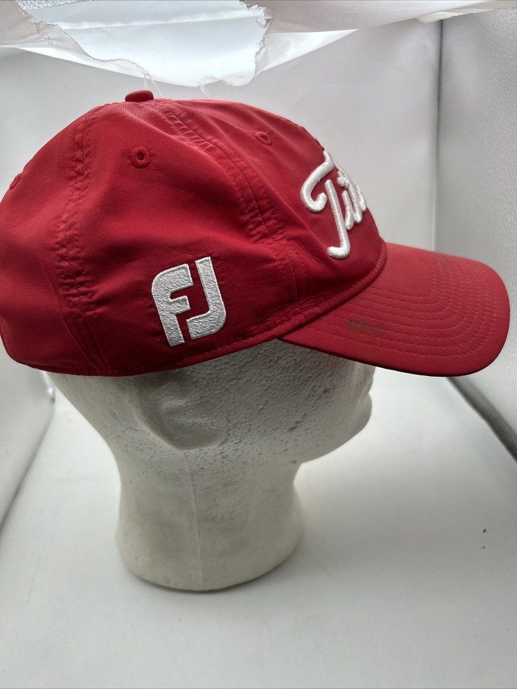Titleist FJ Pro V1 Red Adjustable Strapback Golf Hat Cap Adjustable