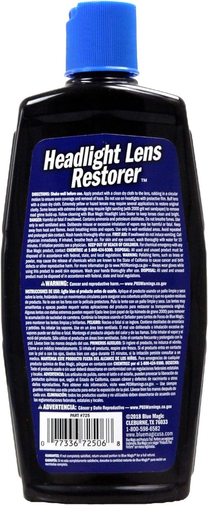 Blue Magic 725CD-06 Headlight Lens Restorer - 8 oz.