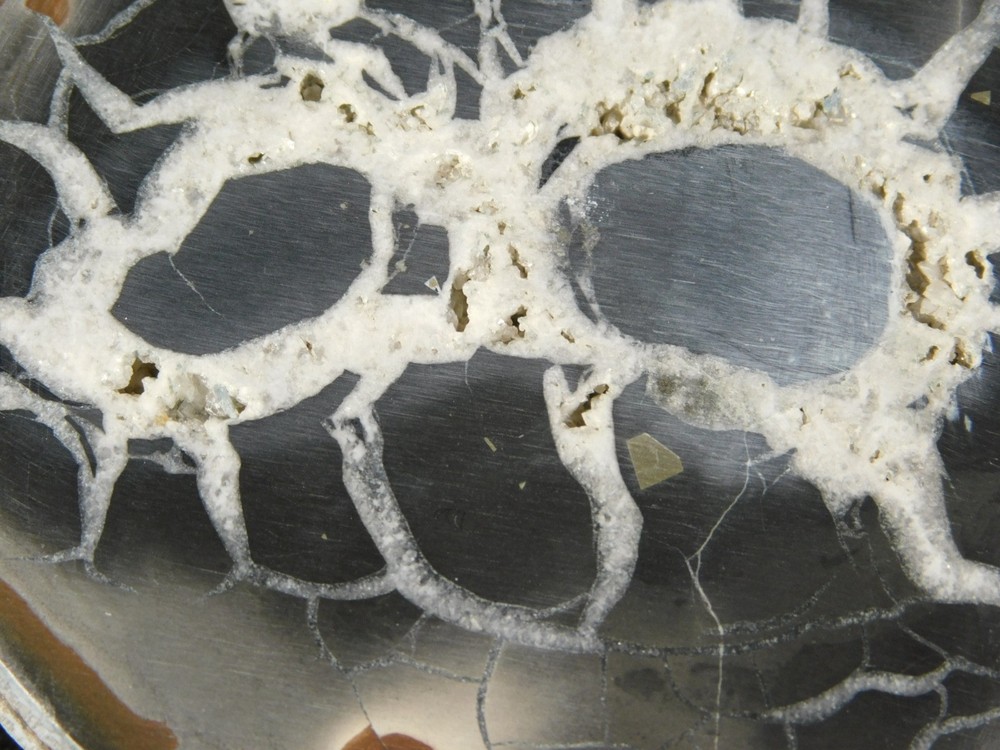 Neat Lighting Like Pattern! Split and Polished SEPTARIAN Nodule Morocco 187gr