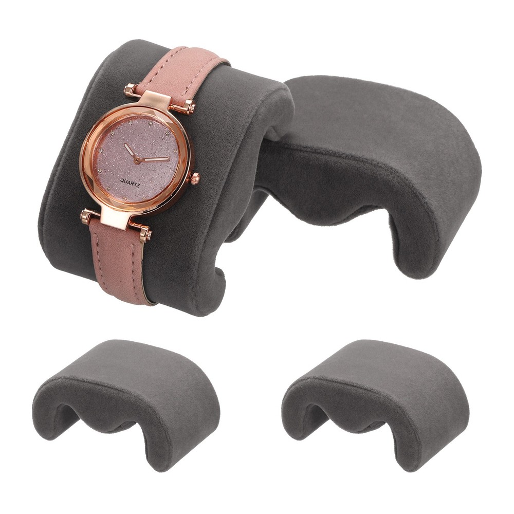 4pcs Watch Case Pillows, M Shaped Watch Display Pillow Gray