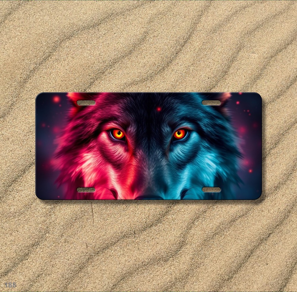 Unique Wolf License Plate Personalized Front Plate Birthday Gift