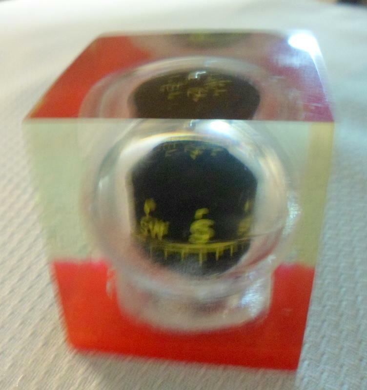 Embedded Lucite Compass Paperweight
