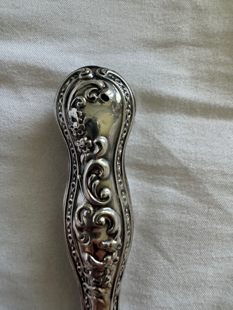 Antique Lionel Smith & Co. Sterling Silver Handle Button Hook Scrolling Design
