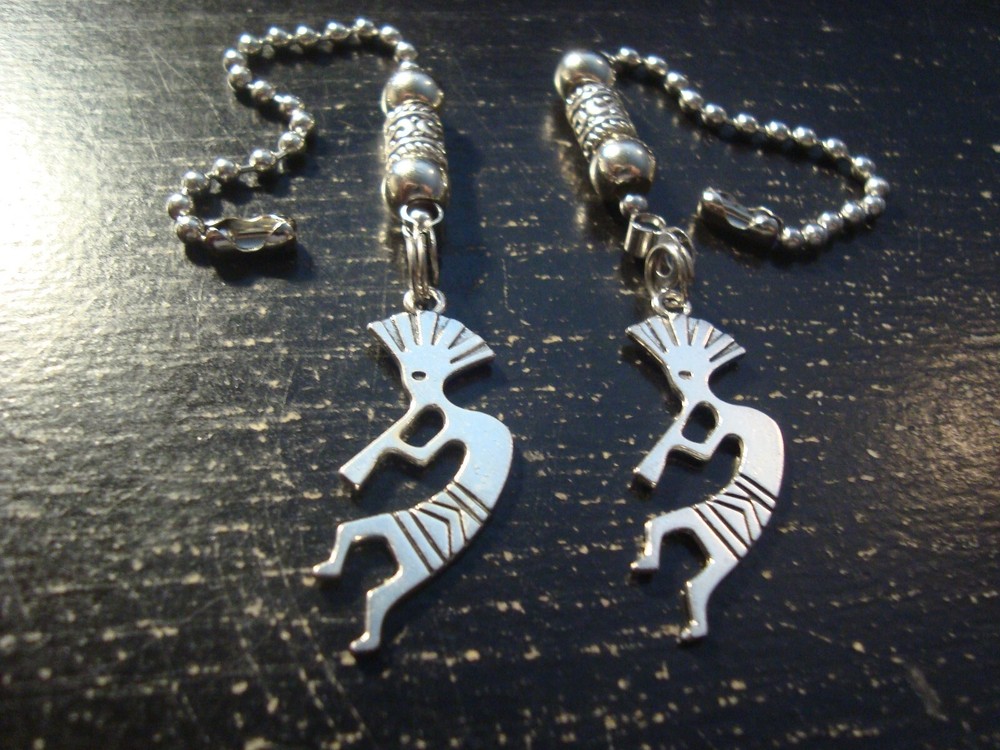 Pair Kokopelli Ceiling Fan Pull Chains – Decorative Light/Lamp Pulls