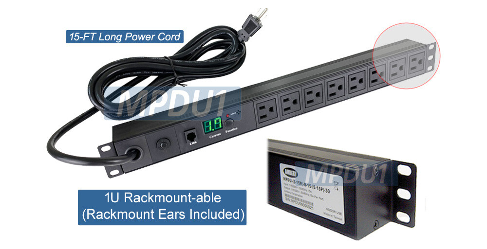 Professional Power Strip W/h Power Overload Alarm + Buzzer + Current Meter Panel