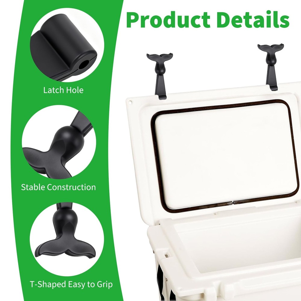 Fevbcnrj 2 Pack Cooler Latches Replacement Compatible with Orca, 4.72", Black