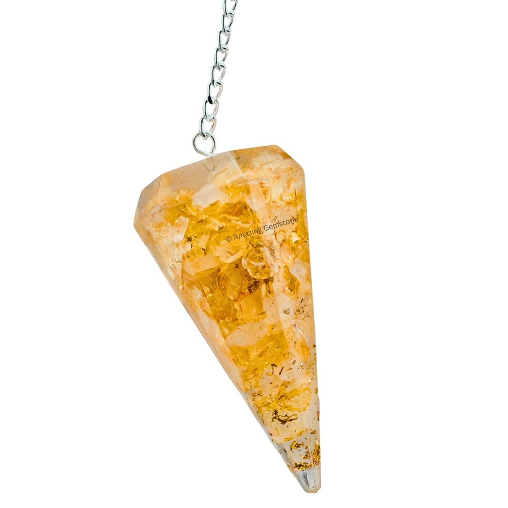 Citrine Onyx Orgone Crystal Pendulums