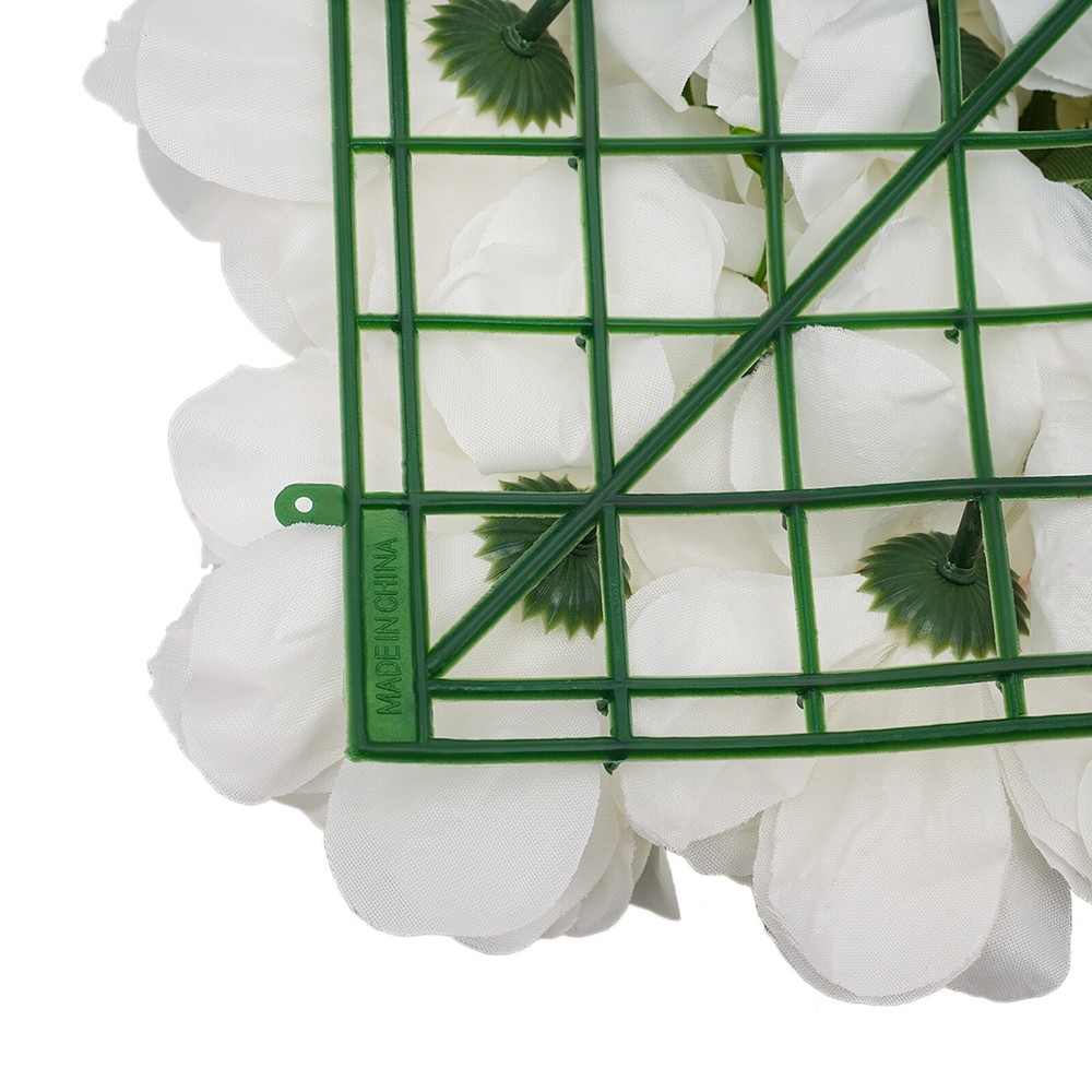 3D Flower Wall Panel-12pcs Artificial Flower Wall Background Silk Rose Wedding