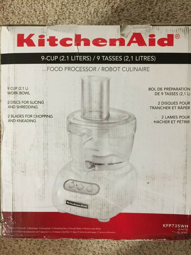 NEW KitchenAid KFP735WH 9 Cup Food Processor - White