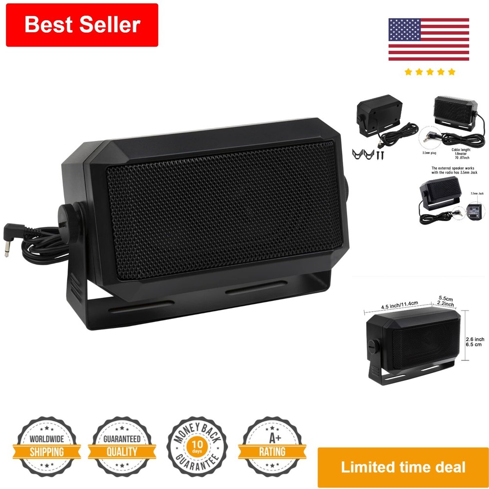 Compact External Communications Speaker for Ham Radio, CB & Scanners - 5W